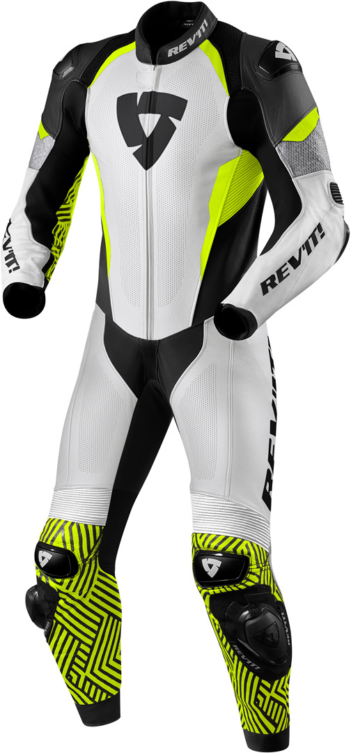 Revit Triton Combinaison de cuir de moto One Piece Noir Blanc Jaune 48