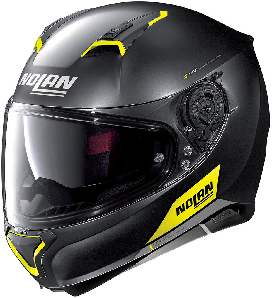 Nolan N87 Emblema N-Com Casque Noir Jaune XS