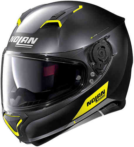 Nolan N87 Emblema N Com Helm Zwart Geel 2Xl nolan kopen in de aanbieding