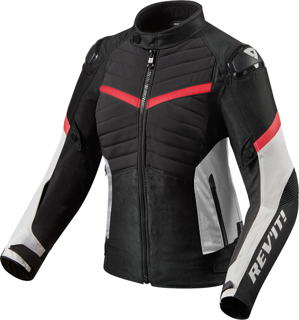 Revit Arc H20 Veste de dames moto Textile Noir Blanc Rouge 40