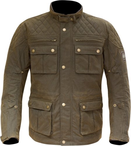 Merlin Yoxall Motorfiets Waxed Jas Groen merlin kopen in de aanbieding