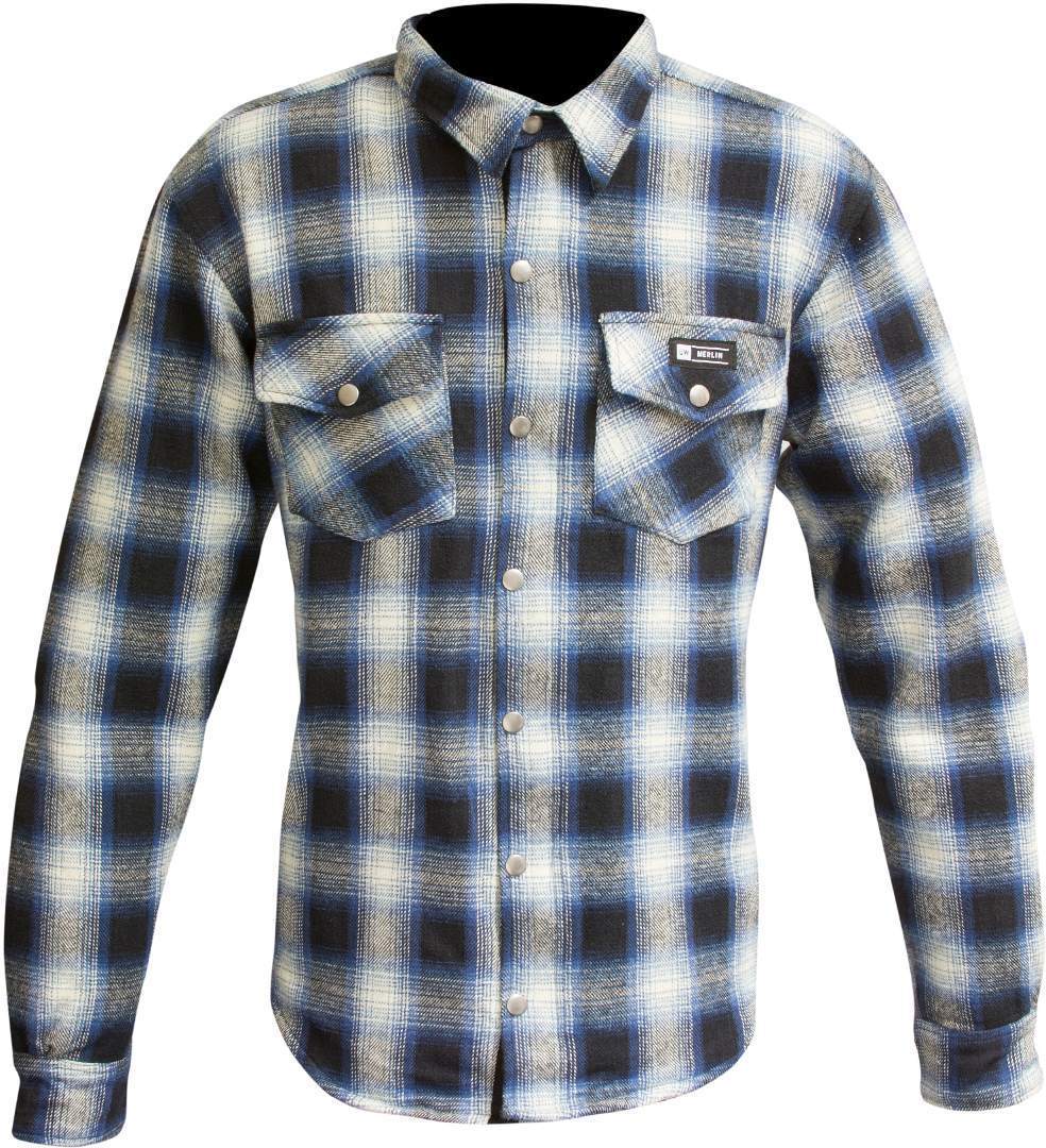 Image of Merlin Axe Veste Textile moto Blanc Bleu S