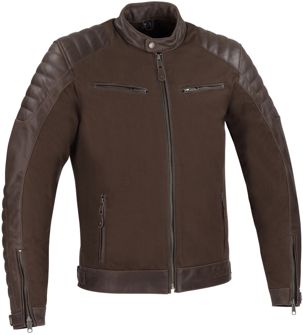 Bering Creedo Veste de moto en cuir Brun M