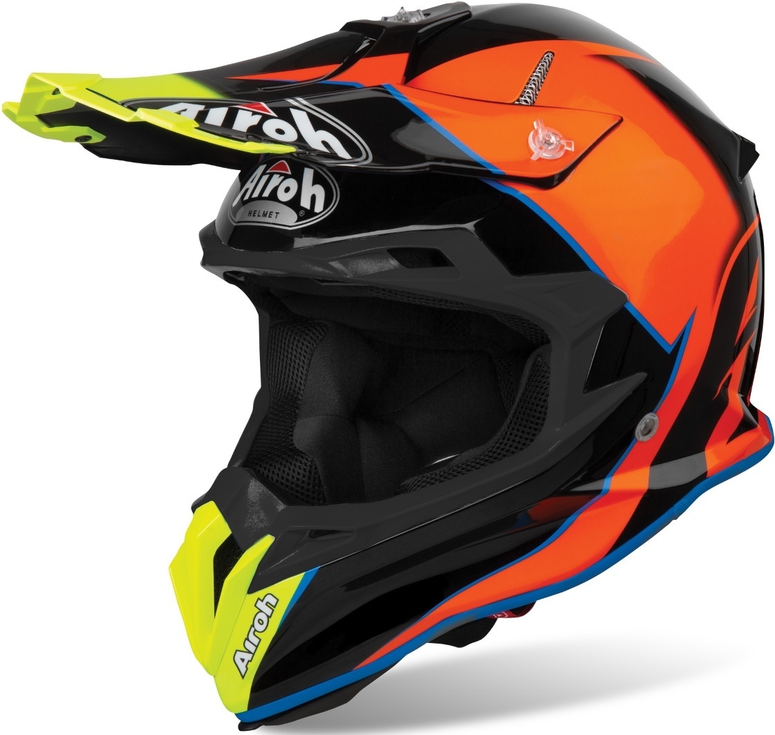 Airoh Terminator Open Vision Slider Casque de motocross Bleu Orange S