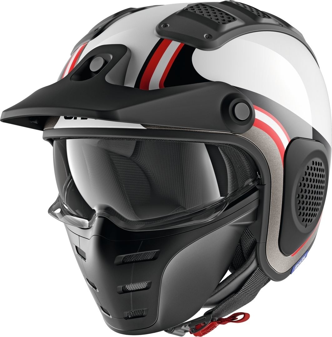 Shark X-Drak Hister Casque jet Noir Blanc Rouge XS