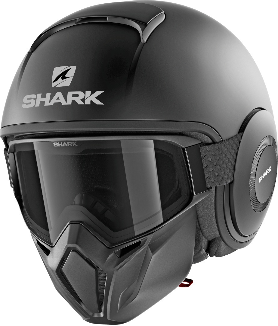 Shark Street-Drak Blank Mat Casque jet Noir XS