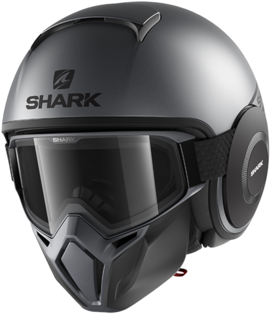 Shark Street-Drak Neon Mat Casque jet Noir Gris XS