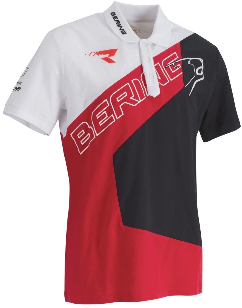 Bering Racing Polo Shirt Noir Blanc Rouge XS