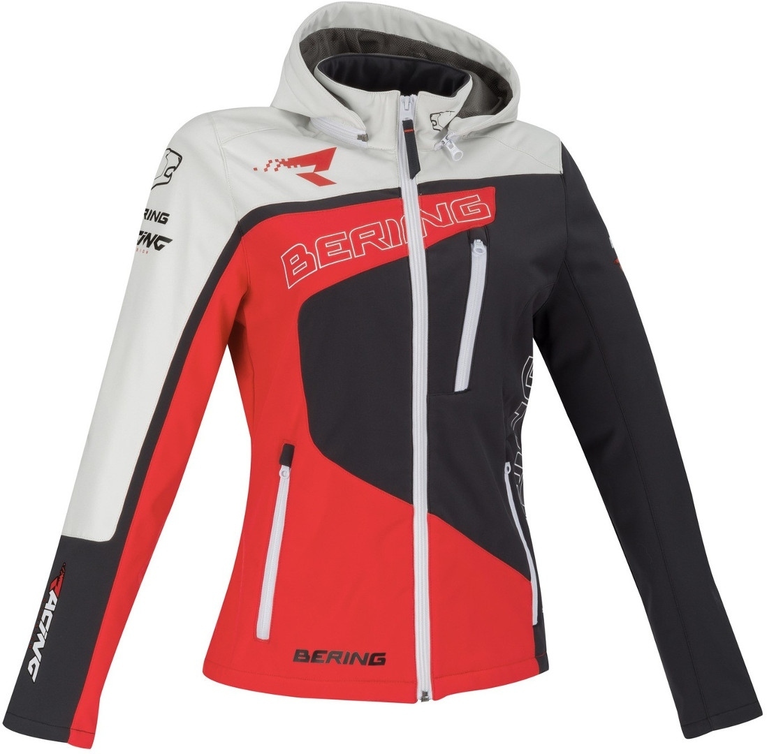 Bering Racing Veste Softshell femme Noir Blanc Rouge 38