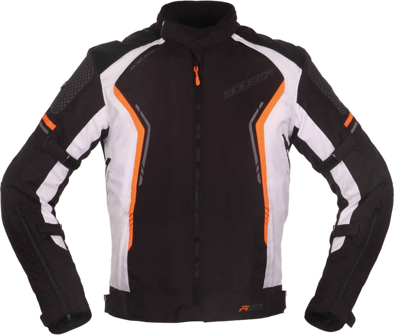 Modeka Khao Veste textile de moto Noir Blanc Orange XS