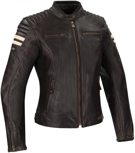 Segura Lady Stripe Perfo Vrouwen Motorfiets Lederen Jas Bruin Beige 40 segura kopen in de aanbieding Segura Lady Stripe Perfo Vrouwen Motorfiets Lederen Jas Bruin Beige 40 segura kopen in de aanbieding