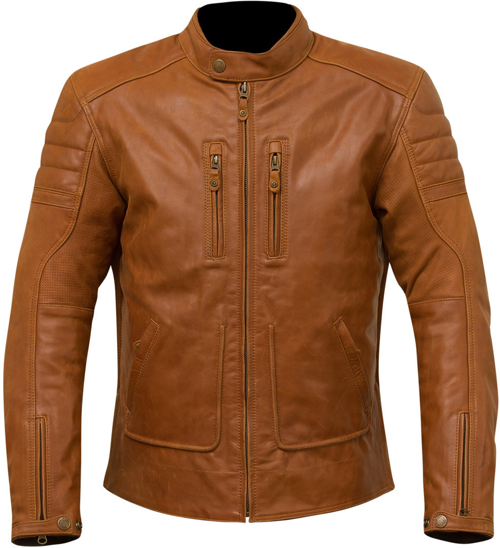 Image of Merlin Draycott Veste de moto en cuir Brun 2XL