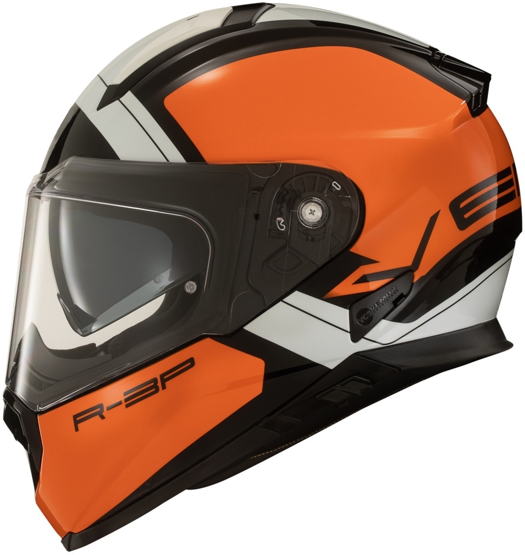 Vemar Zephir Mars Casque de moto Blanc Orange S