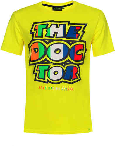 Vr46 The Doctor Stripes T Shirt Geel 2Xl vr46 kopen in de aanbieding