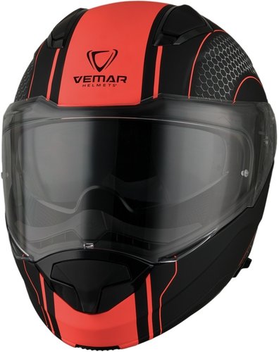 Vemar Vermar Sharki Hive Motorhelm Zwart Oranje Xl vemar kopen in de aanbieding