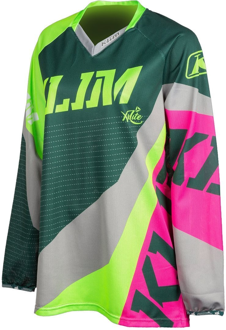 Klim XC Lite Mesdames Motocross maillot Gris Vert S