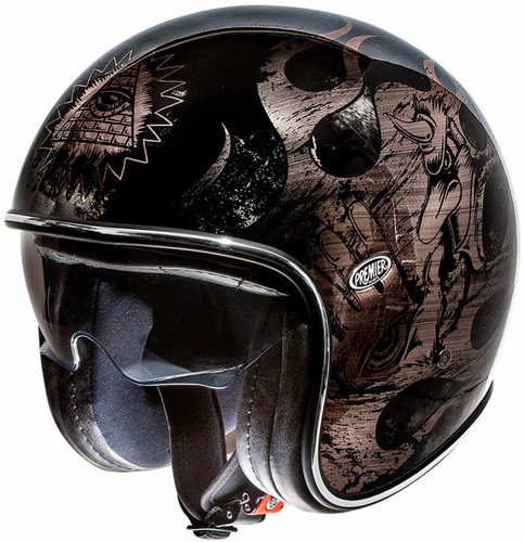 Premier Vintage Bd Chromed Jet Helm Zwart premier kopen in de aanbieding