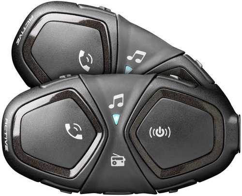 Interphone Active Bluetooth Paquete doble del sistema de comunicación Negro un tamaño