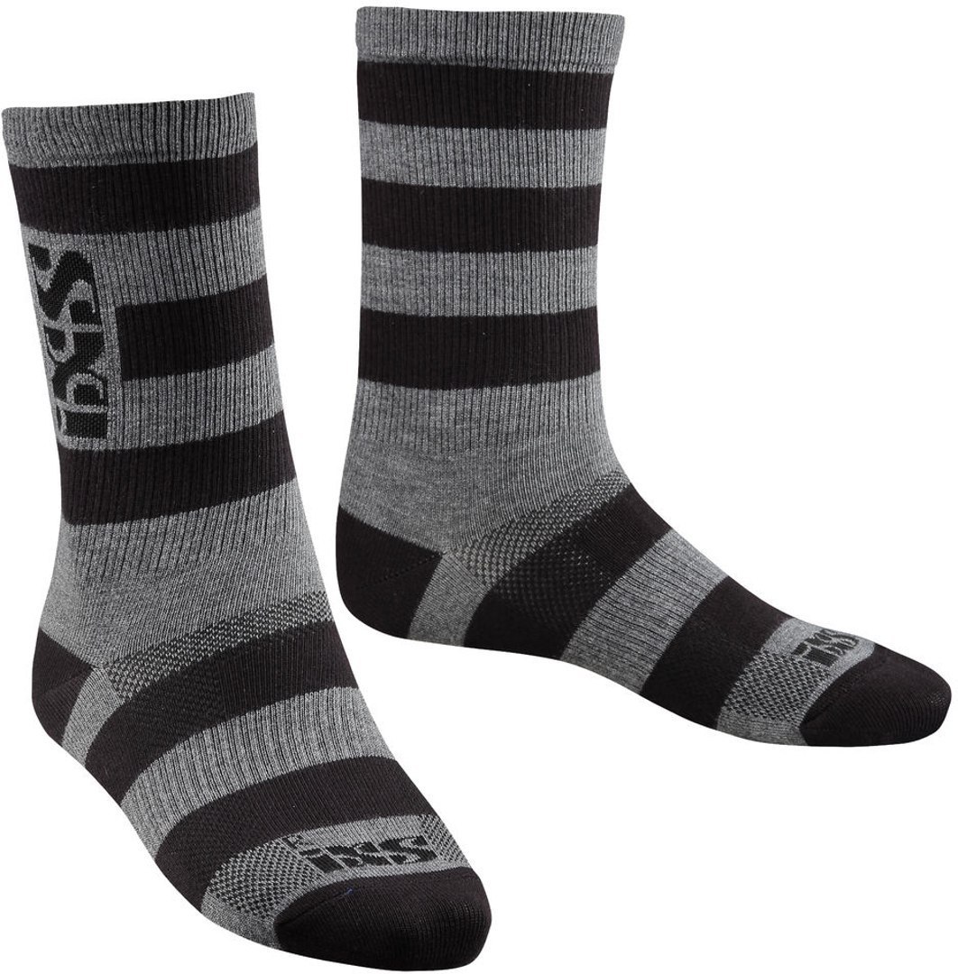 IXS Triplet Socks Chaussettes 3 Pack Gris Rouge Bleu M