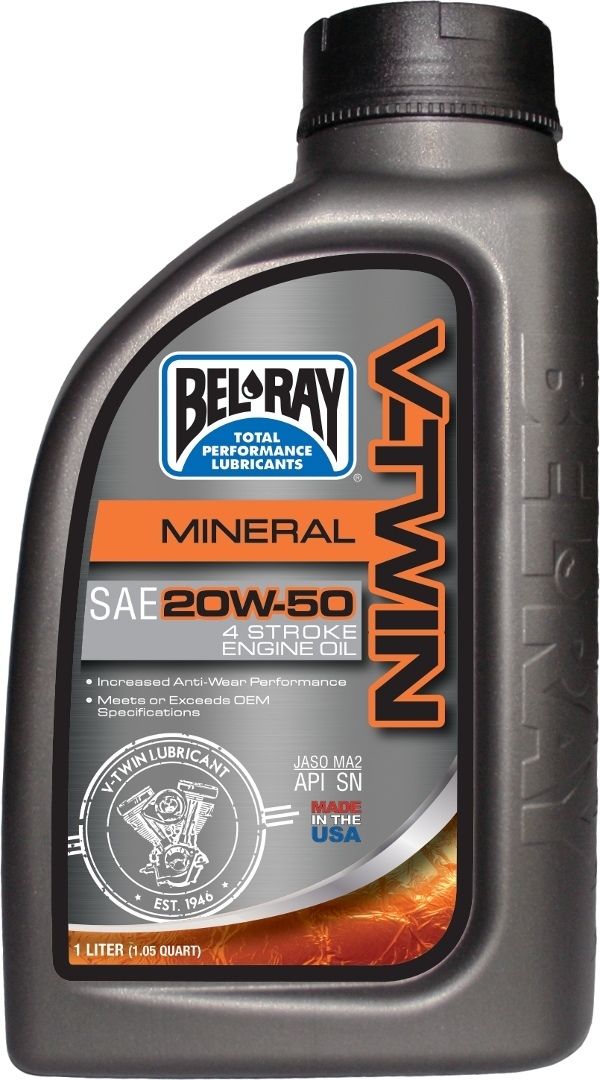 Image of Bel-Ray V-Twin 20W-50 Mineral 1 litre d’huile moteur