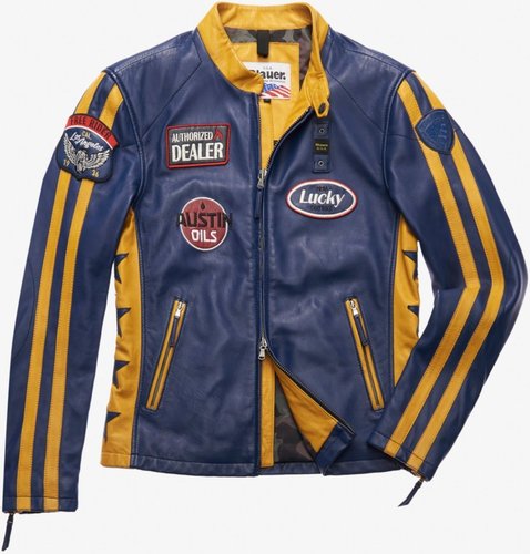 Blauer Usa Wilson Leren Jas Blauw Xl blauer kopen in de aanbieding
