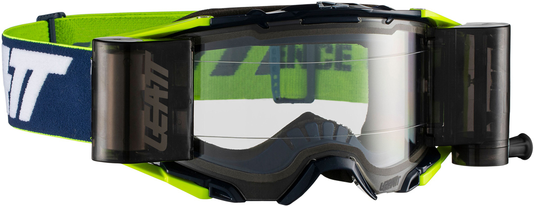 Image of Leatt Velocity 6.5 Roll-Off Masques de motocross Blanc Bleu unique taille