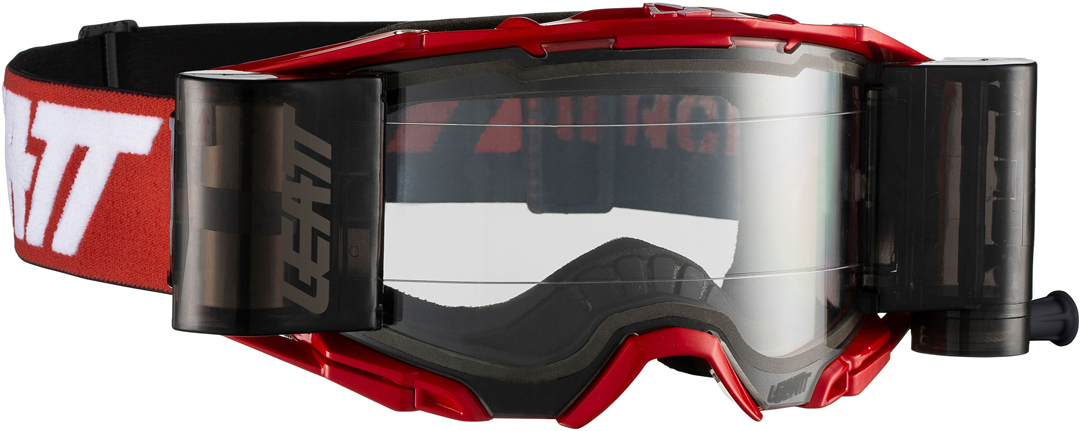 Leatt Velocity 6.5 Roll-Off Masques de motocross Blanc Rouge unique taille