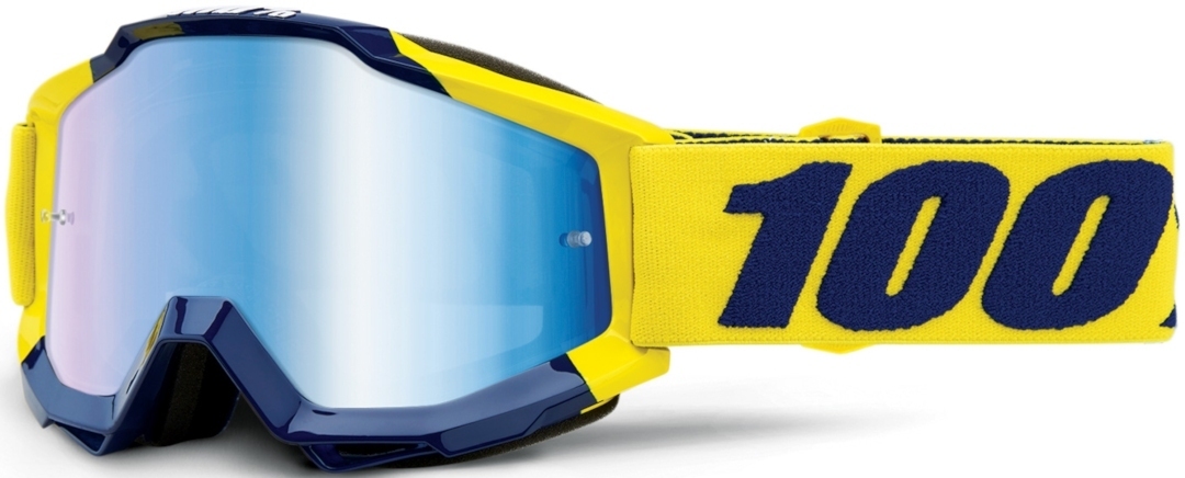 100% Accuri Supply Masques de motocross Bleu Jaune unique taille