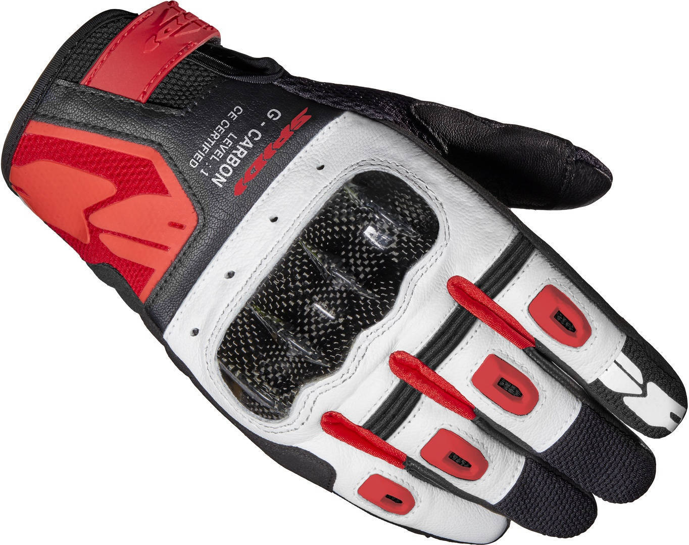 Spidi G-Carbon Gants de moto Noir Rouge 3XL