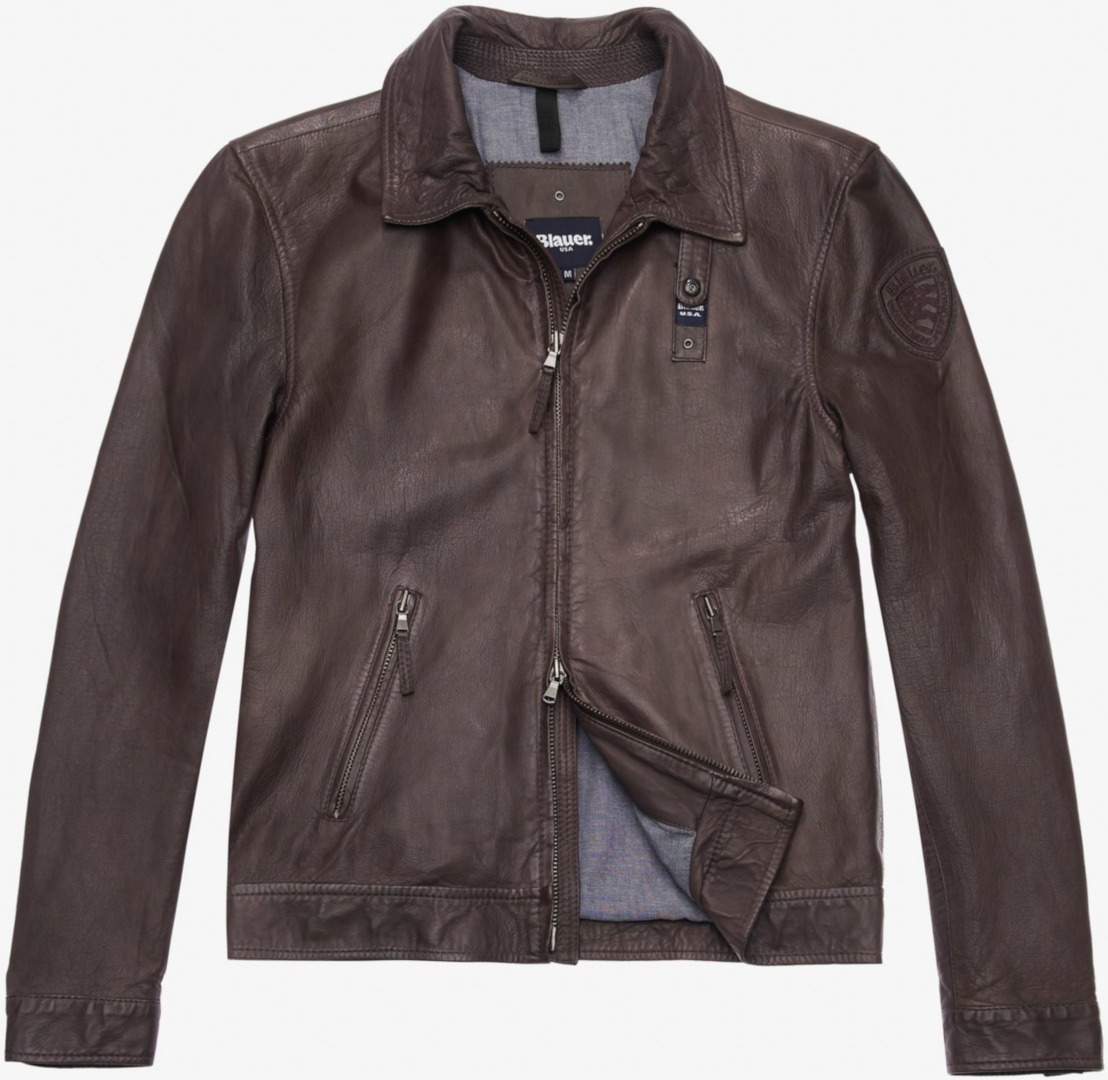 Blauer USA Jackson Veste en cuir Brun 3XL