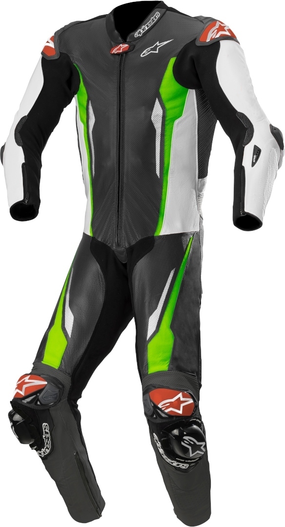 Alpinestars Racing Absolute Tech-Air Combinaison de cuir perforé mo... Noir Blanc Vert 56