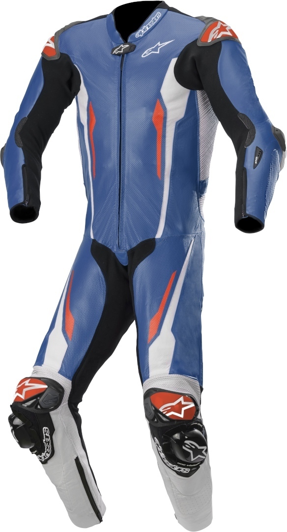 Alpinestars Racing Absolute Tech-Air Combinaison de cuir perforé mo... Noir Blanc Bleu 56