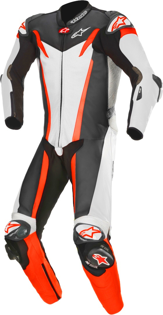 Alpinestars GP Tech v3 Tech-Air Combinaison de cuir perforé moto On... Noir Blanc Rouge 54