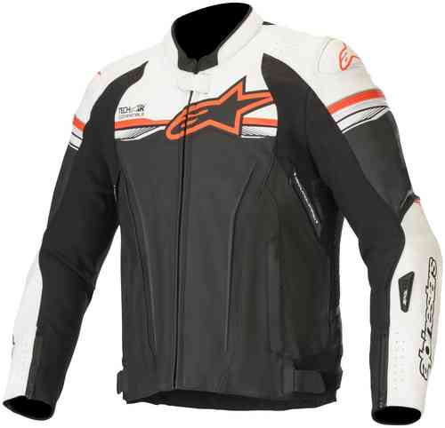 Alpinestars GP-R v2 Tech-Air Chaqueta de cuero moto Negro Blanco Rojo 46