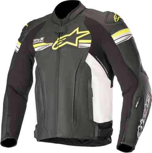 Alpinestars GP-R v2 Tech-Air Chaqueta de cuero moto Negro Amarillo 56