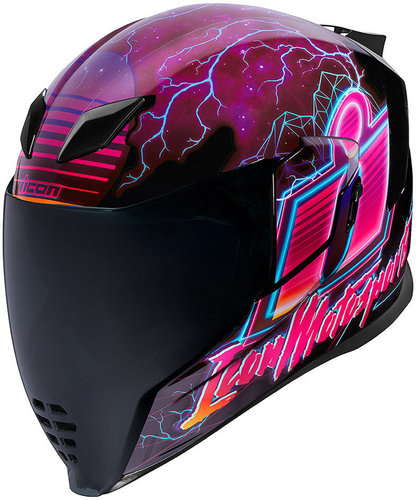 Icon Airflite Synthwave Helm Zwart Pink 3Xl icon kopen in de aanbieding