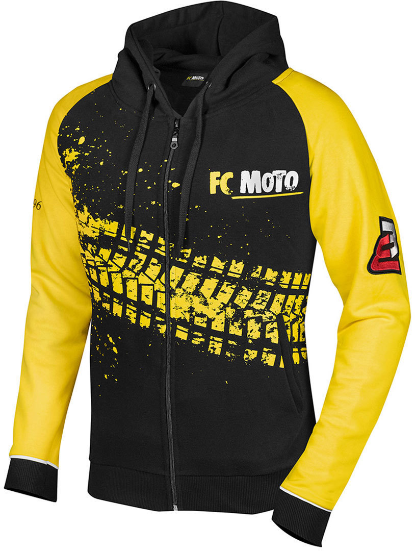 Image of FC-Moto Corp Zip Hoodie Noir Jaune S