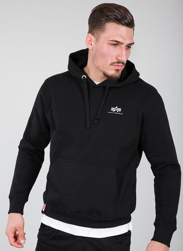 Alpha Industries Basic Small Logo Hoodie Zwart alpha industries kopen in de aanbieding