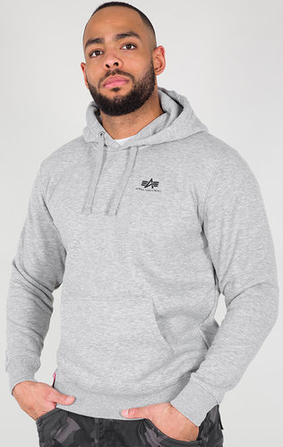 Alpha Industries Basic Small Logo Hoodie Grijs alpha industries kopen in de aanbieding