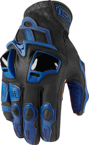 Icon Hypersport Short Motorcycle Gloves 0019 Zwart Blauw icon kopen in de aanbieding