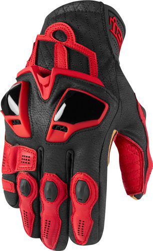Icon Hypersport Short Motorcycle Gloves 0013 Zwart Rood icon kopen in de aanbieding