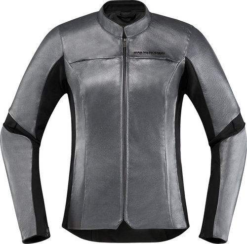 Icon Overlord Ladies Leather Jacket 0015 Grijs Xl icon kopen in de aanbieding