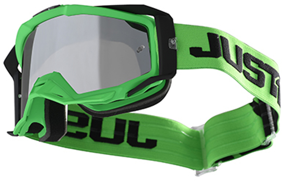 Just1 Iris Track Motocross lunettes Noir Vert unique taille