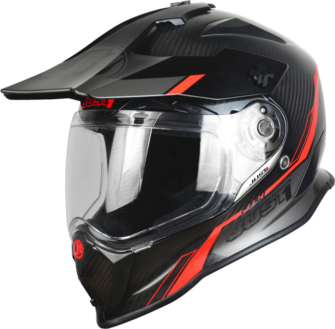 Just1 J14 Adventure Line Casque de motocross Noir Orange S