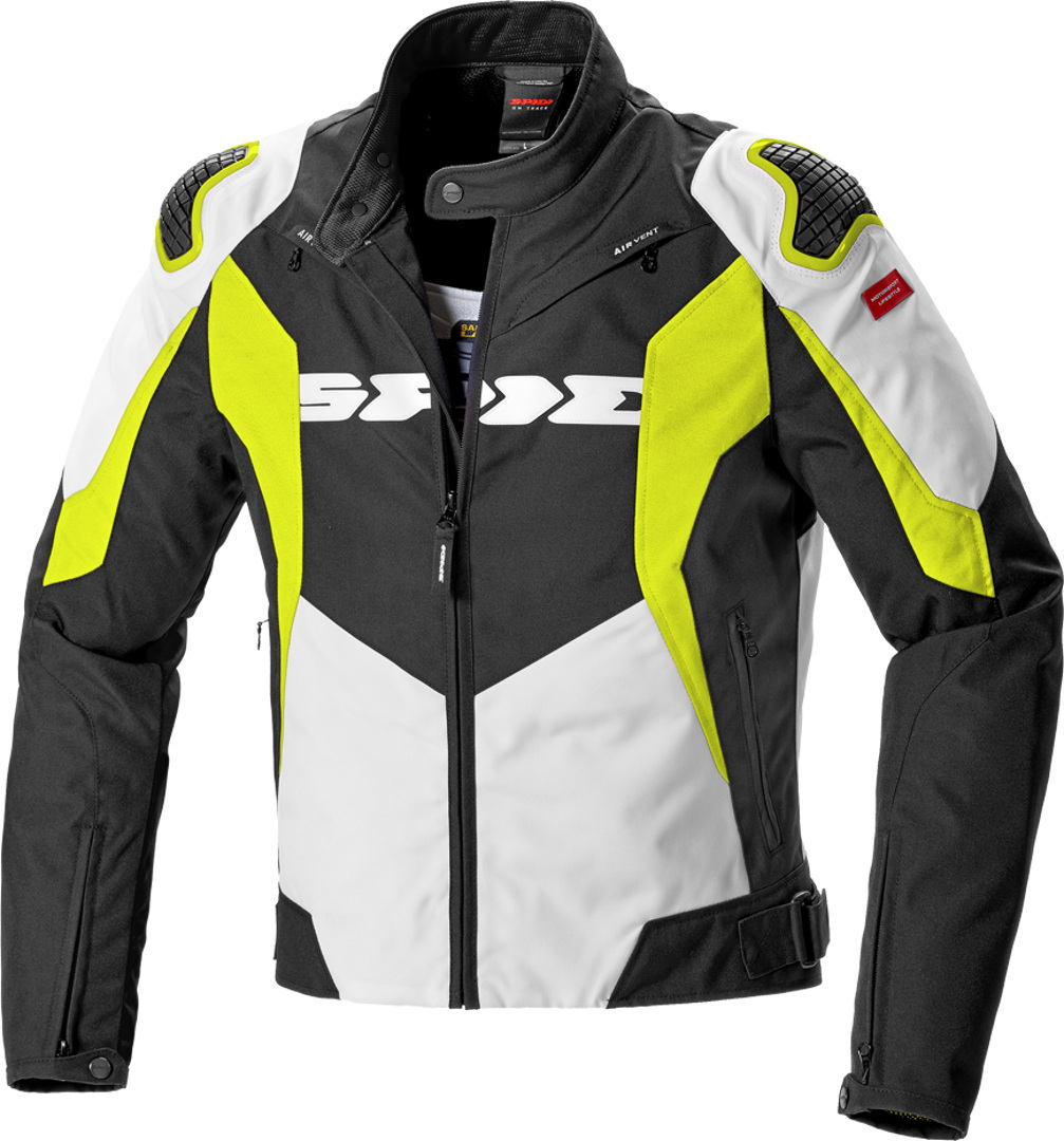 Spidi Sport Warrior Tex Veste textile moto Noir Blanc Jaune S