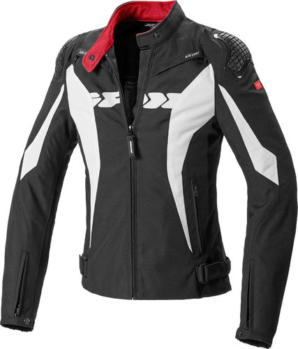 Spidi Sport Warrior Tex Women Motorcycle Textiel Jas Zwart Wit spidi kopen in de aanbieding