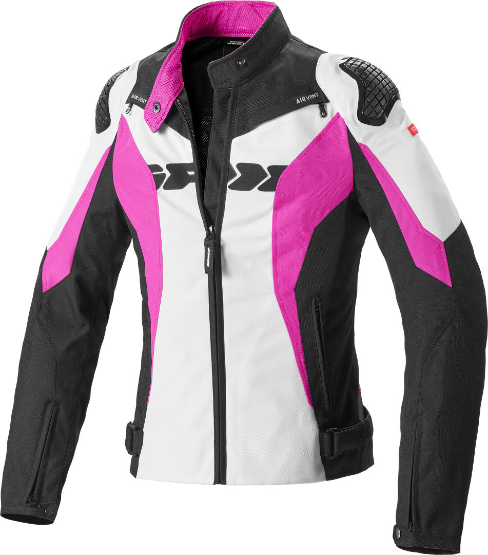 Spidi Sport Warrior Tex Women Motorcycle Veste textile Noir Blanc Rose L