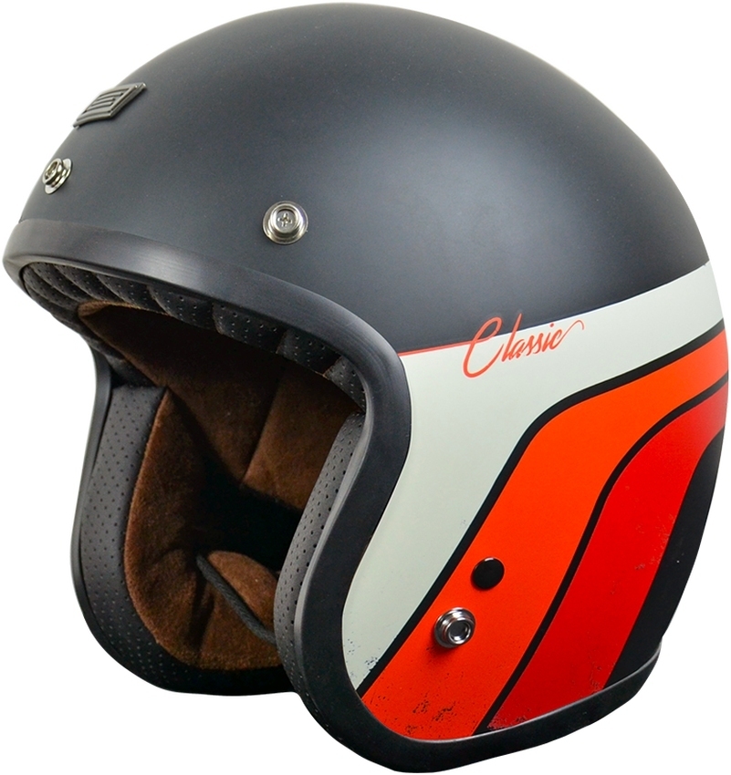 Origine Primo Classic Casque jet Noir Blanc Rouge L