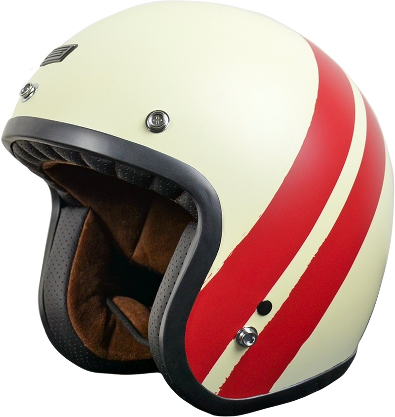 rigine Primo Jack Casque jet Rouge Beige L