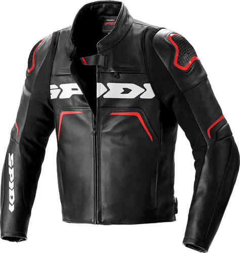 Spidi Evorider 2 Chaqueta de cuero de motocicleta Negro Rojo 54